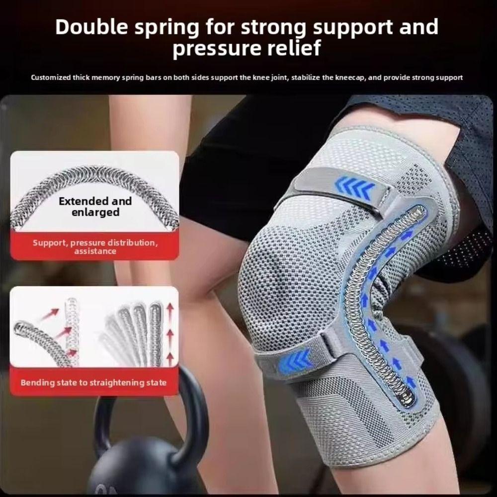 Elastic Sports Knee Pads Leg Brace Protector Silicone Patella Strap Nylon Knee Brace Fitness