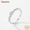 Tancise Classic 925 Sterling Silver Zircon Ring Ladies Jewelry Wedding Promise Party Gift