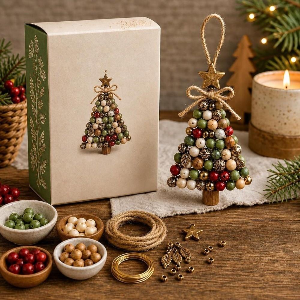 Hanging Beading Craft Set Beaded Ornament Kit New Christmas Craft Kit Festive Holiday Activity
