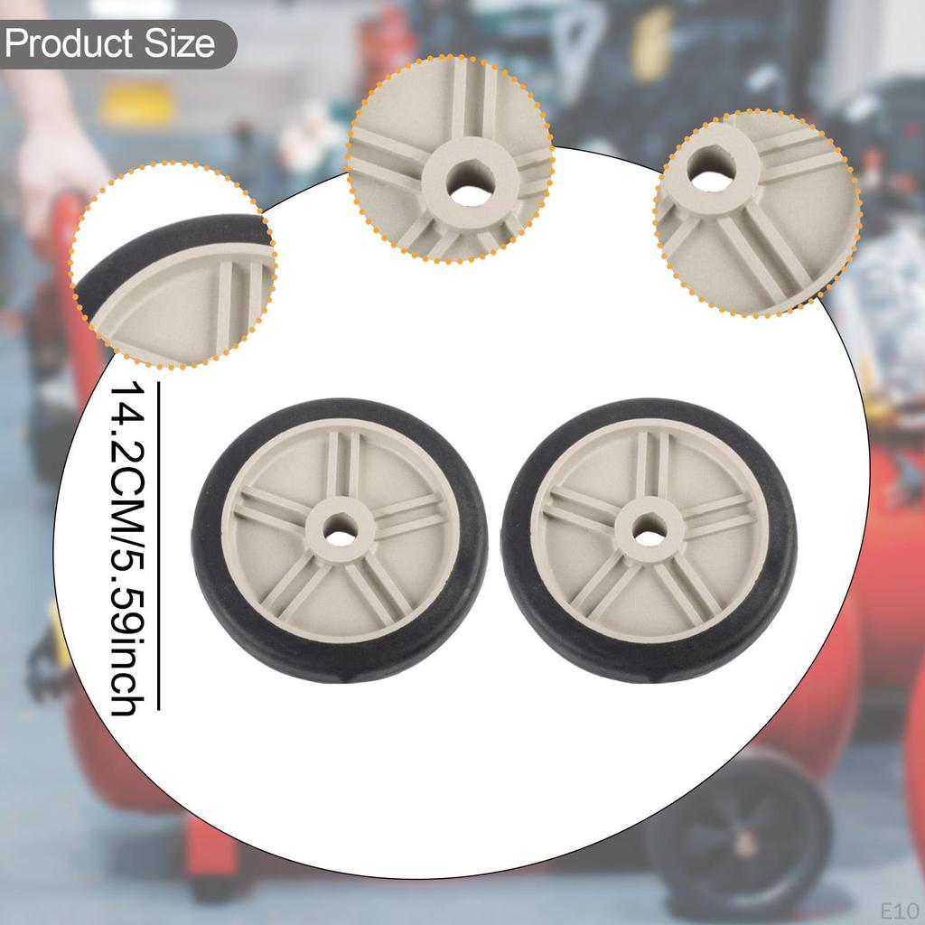 2 Pieces Air Compressor Wheels for Easy Mobility Practical Repairing Wear Resistant Replacement