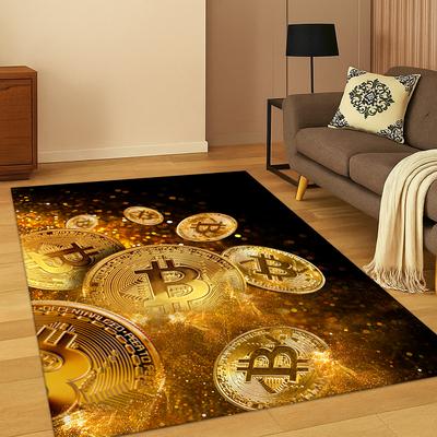 Ковер с HD-рисунком Биткоина для дома, спальни, гостиной, дивана, коврик у двери, декор, детский коврик для игры, нескользящий коврик для пола, подарок