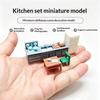 Миниатюрная Кухня Гостиная Мебель Украшение Кукольный домик Мини Раковина Шкаф Стол Стул Модель Кукольный домик Сцена Макет Реквизит