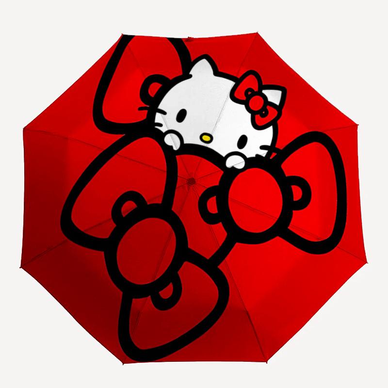 1pc Hello Kitty Automatic Opening/Closing Umbrella with Foldable Design, 8-Bone Iron Frame, Outdoor, Ideal Gift for Fans, Travelers, Daily Use, Festiv