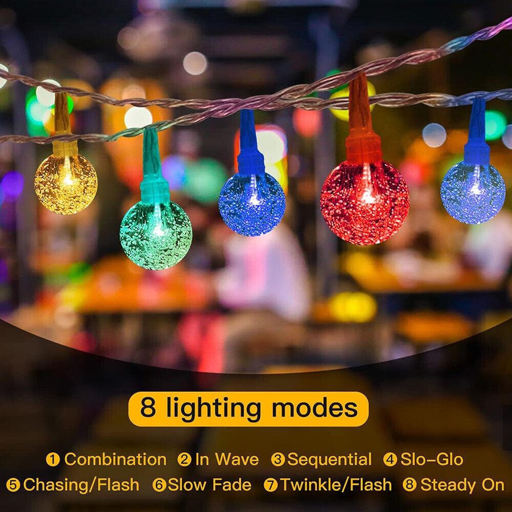 6 м 40 шт. светодиодные гирлянды в форме глобуса с питанием от USB/батарейки, гирлянды с пузырьковыми хрустальными шарами, блестящие лампы, подвесные светильники для внутреннего и наружного декора вечеринок