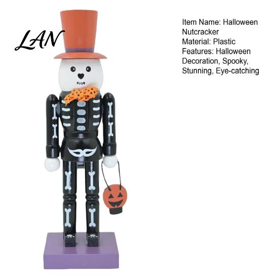 Halloween Nutcracker Decorations Figurine, 10 Inch Spooky Skeleton Statue, Scary Fun Room Decor Gothic Table Centerpiece, Collectible Ornament