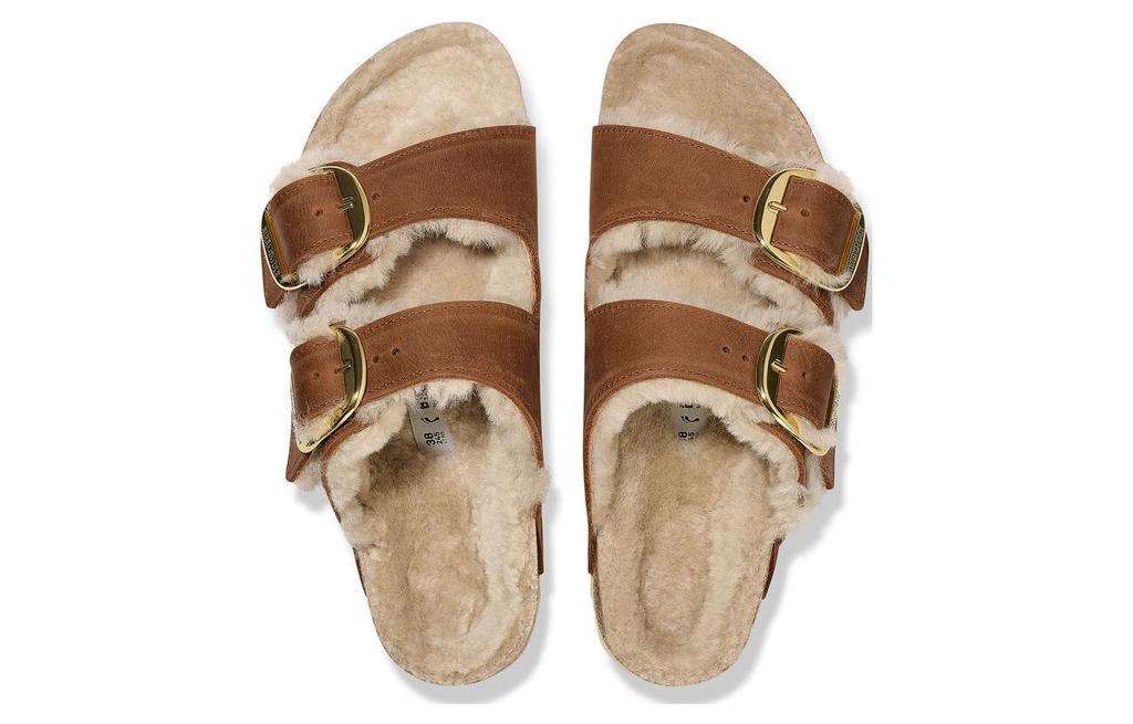Birkenstock Кожаные шлепанцы-слайдеры женские светло-коричневые обычные 1025432