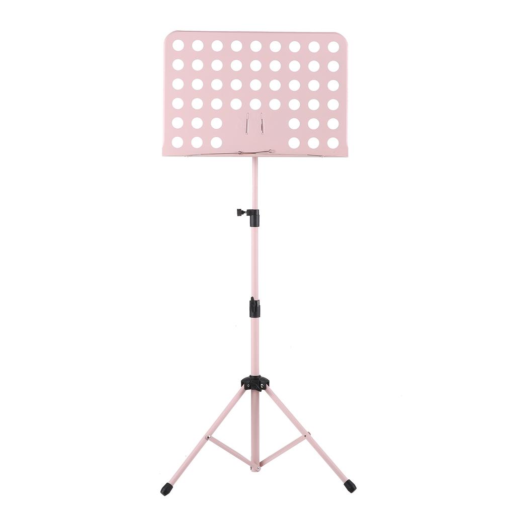 Portable Metal Music Stand Detachable Musical Instruments for Piano Violin Guitar Sheet Music Accessaries Black/Pink