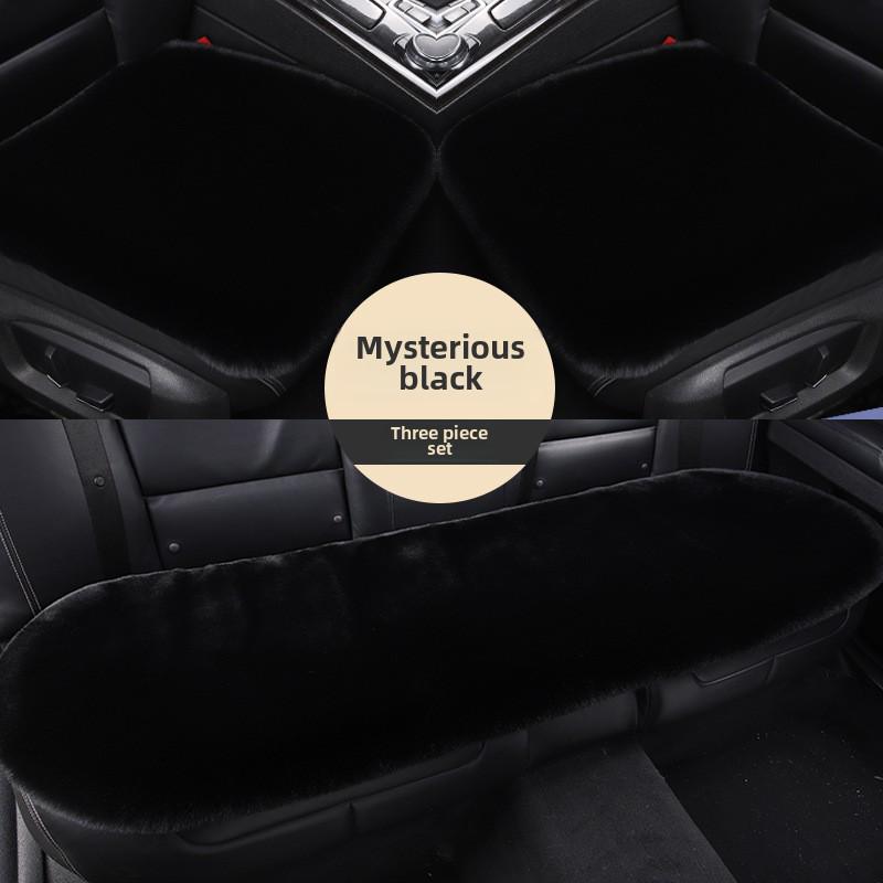 Универсальный комплект плюшевых зимних подушек на сиденье автомобиля - толстые, теплые, из трех частей, 1200 г