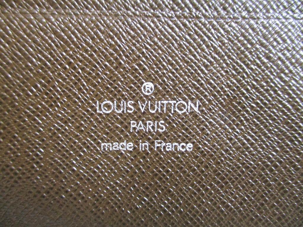 Оригинальный кошелек LOUIS VUITTON Taiga из кожи темно-коричневого цвета на круговой молнии, дорожный кейс #a856, восстановленный