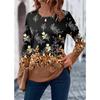 Women's T Shirt 3D Print Floral Leaf Design Long Sleeve Daily Weekend Fashion Round Neck Regular Fit Spring & Summer