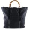 Bamboo Bag Tote Bag 002-2058-0412-5 black/Brown Nylon Canvas/leather Unisex Used