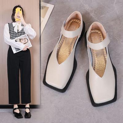 Обувь для женщин 2024 Мокасины с квадратным носком Женская летняя обувь на низком каблуке Элегантная офисная черная мода E Люксовый бренд Популярный 39