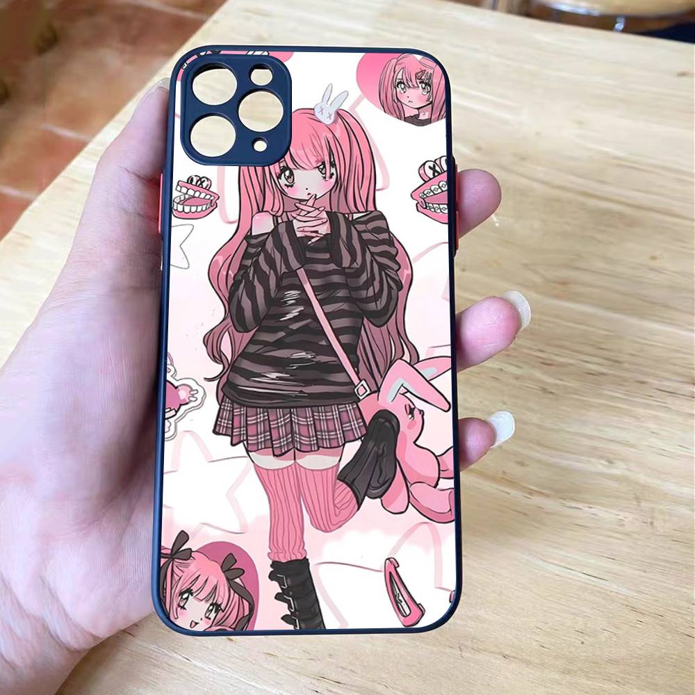 Ангел тсундере девушка аниме милый матовый Ударопрочный Для iPhone 16 15 11 12 13 14 Pro Max X XR XSMAX Mini Чехол для телефона
