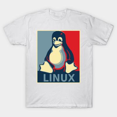 Футболка женщины Linux Tux Классический Плакат Обамы Красный Синий Harajuku Печать Кавайи футболка Летний короткий рукав женский футболка Top Tee