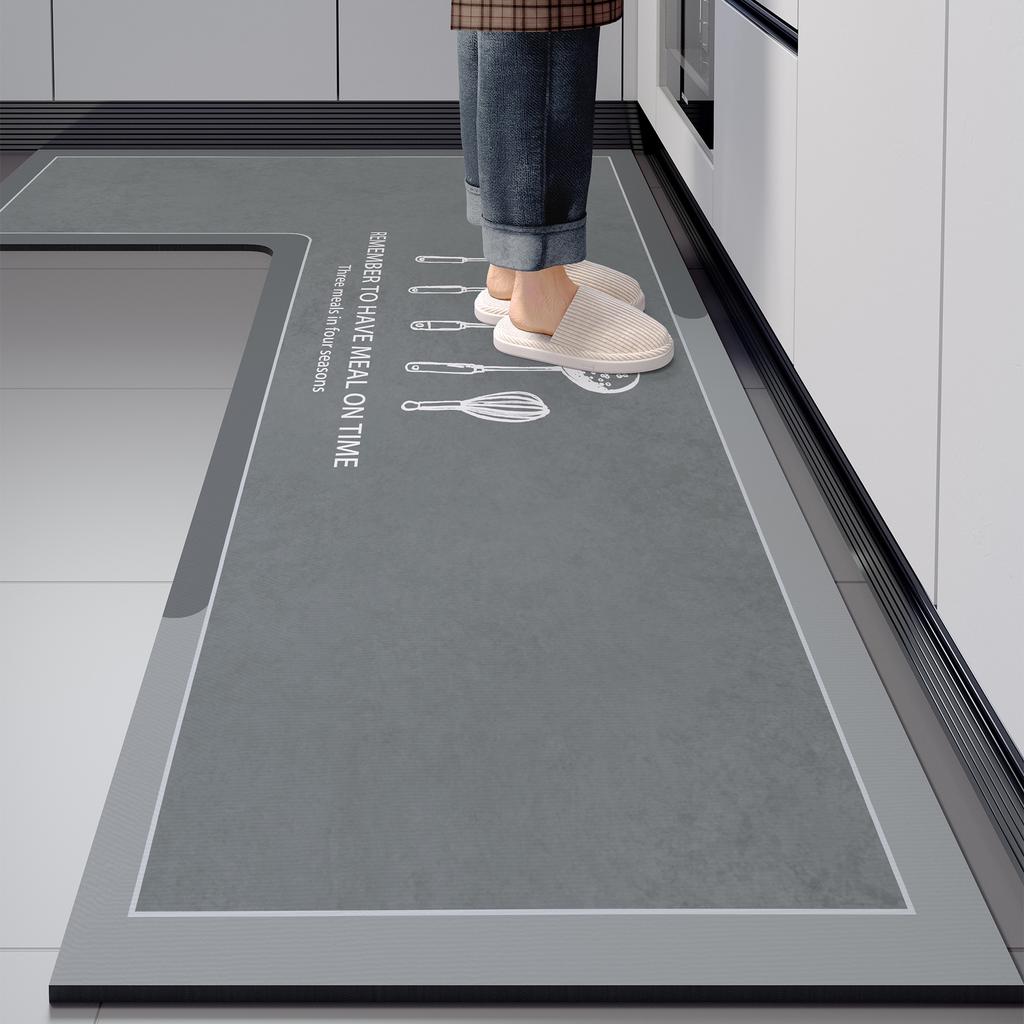 Premium Kitchen Floor Mat L-shaped Dirt-resistant Anti-slip Mat Diatom Mud Easy To Clean Foot Mat Household Quick-drying Water-absorbing Floor Mat