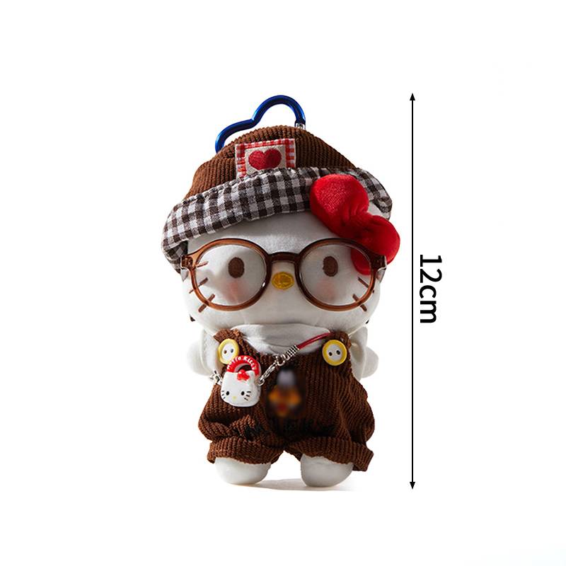 Kawaii KT Cat Plush Keychain Cute Cartoon Plush Doll Pendant Women Bag Accessories Car Key Ring Girls Birthday Gift Party Favors