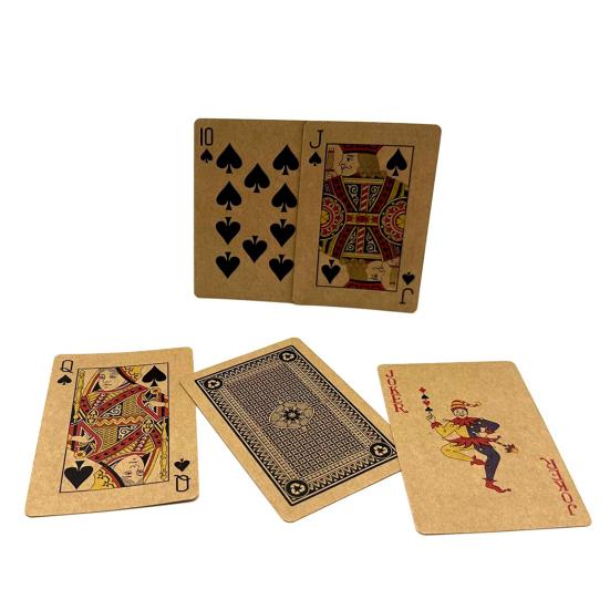 54Pcs/Set Kraft Paper Poker Card Waterproof Game Card Deck Kids Adults Family Night Multi-player Interactive Classical Card Board Game Props