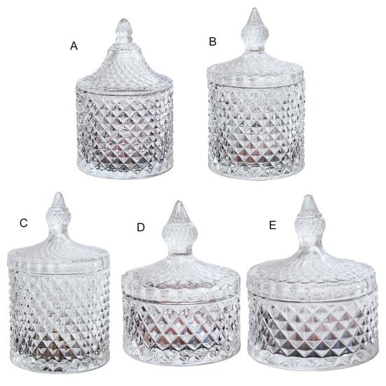 Банка для хранения с крышкой в европейском стиле, рельефный процесс, многофункциональная декоративная настольная банка для хранения, прозрачная стеклянная банка для ювелирных изделий, конфет, бытовые принадлежности