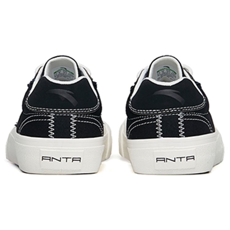 Anta Удобные нескользящие прочные низкие парусиновые туфли женские кроссовки черные белые 122228077S-2