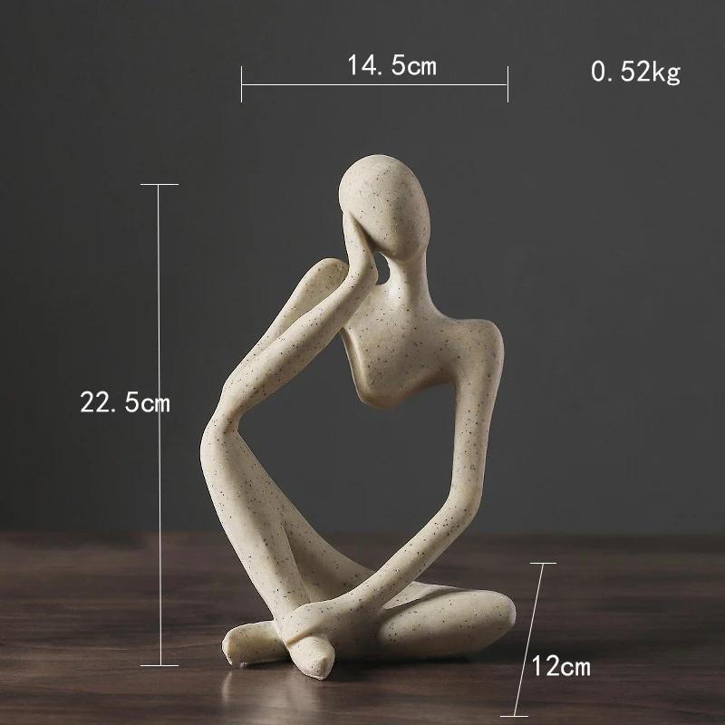 Nordic Abstract Thinker Statue Resin Figurine Office Home Decoration Desktop Decor Handmade Crafts Sculpture Modern Art