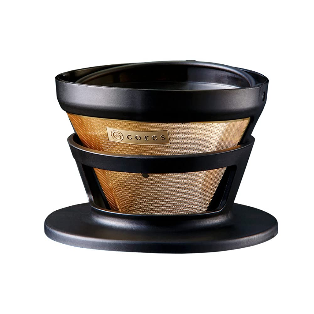 [Official] Cores C246BK Gold Filter for 2-4 Cups, 3-Month Extended Warranty, Coffee Dripper, Co-Developed with Maruyama Coffee