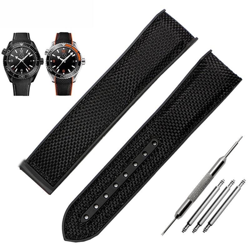 Новый Высококачественный ремешок для часов Нейлоновый ремешок водонепроницаемый Резиновая основа 20мм 22мм для 8900 9900 мужской браслет для часов