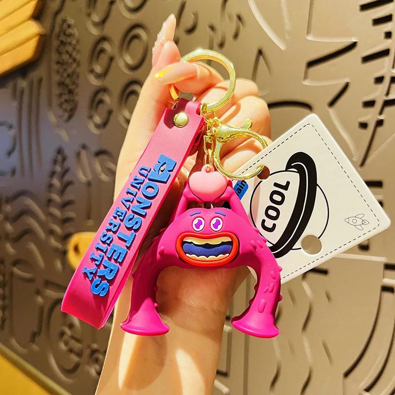 Anime Monsters University Figure Keychain Cute Mike Wazowski James P Sullivan Doll Couple Bag Pendent Kids Toy Birthday Gift
