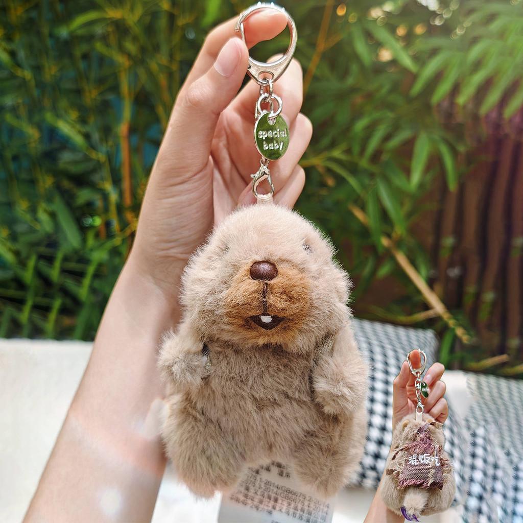 Toy Marmots Plush Keychain Children Function Collectible Bag Accessory Doll Gift
