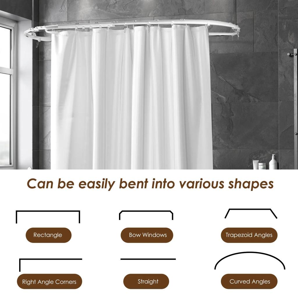 Потолочный карниз для штор 13 футов Гибкий изогнутый карниз для штор Потолочное крепление Сгибаемая раздвижная система карнизов для штор Разделитель для штор