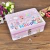 Vintage Tinplate Box with Lock Key Metal Box Durable Makeup Box