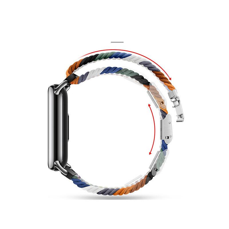 Нейлоновый ремешок для Xiaomi Band 8 Band8 NFC Металлическая пряжка Сменный ремешок для смарт-браслета Браслет Ремешок на запястье