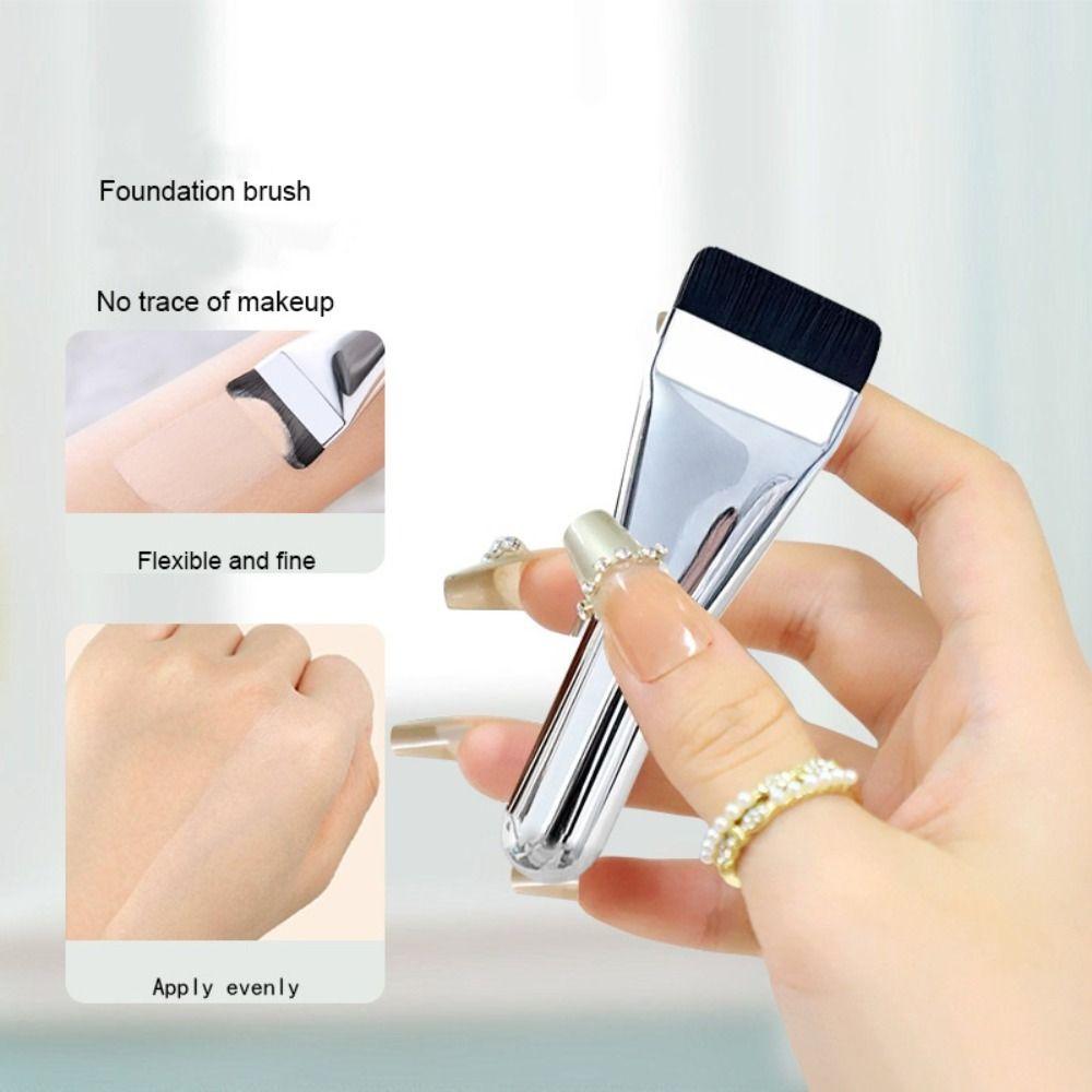 Кисть для тональной основы с плотной щетиной, однолинейная, ультратонкая, мини-плоская кисть для консилера, макияж
