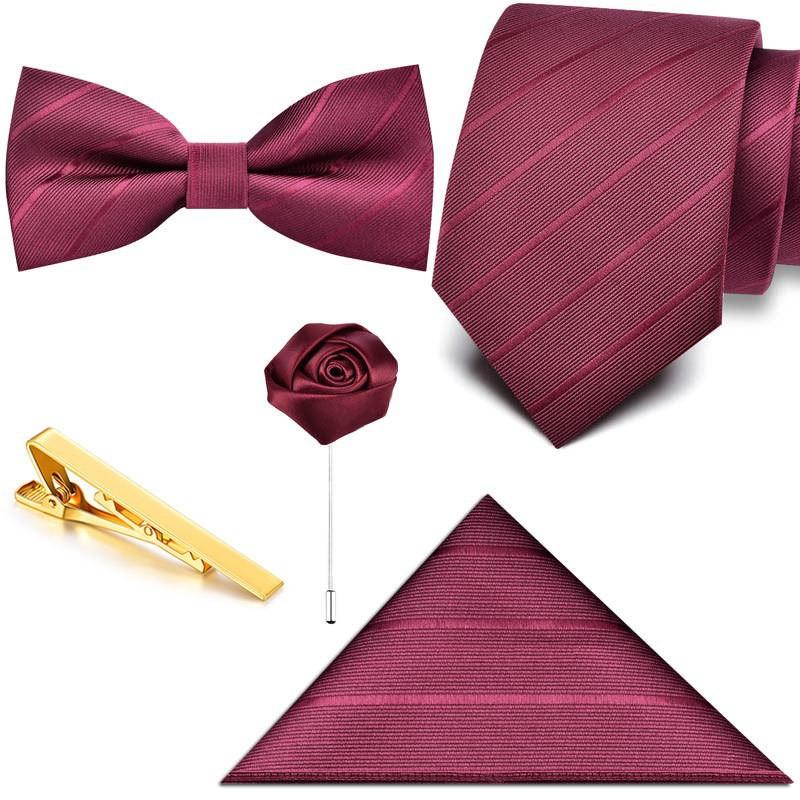 Meier Men's wedding tie five-piece set - business formal bow tie
