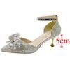Shiny Crystal Stiletto Heels Pumps Women Bling Rhinestones Bowknot Party Shoes Woman Fashion Ankle Buckle High Heel Shoes Ladies