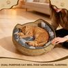 Круглая лежанка для кошки Удобный плетеный моющийся коврик для котят Кот-кровать для стола Для помещения и улицы Зимние путешествия Автомобильный кемпинг Прикроватная