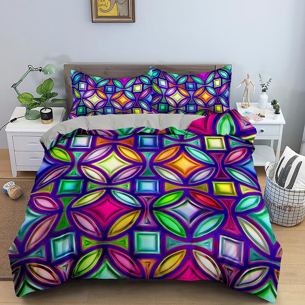 Пододеяльник Квин Геометрический Постельный Комплект 3D Постельный Комплект Для Девочек Полный Размер Кровать Одеяло Наборы Пододеяльников Твин Покрывало Унисекс Соты