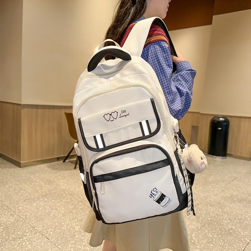 Женский рюкзак большой вместимости, школьная сумка для девочек, рюкзак с цветными блоками