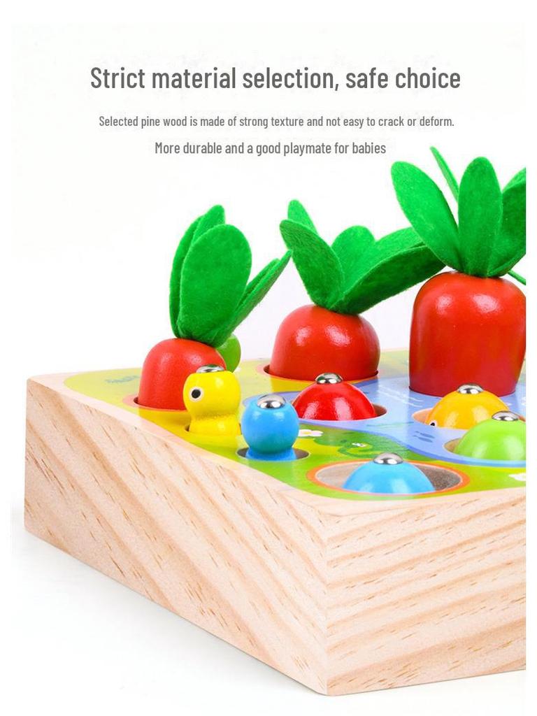 Детская деревянная магнитная игрушка для ловли рыбы и насекомых для раннего образования и взаимодействия родителей и детей