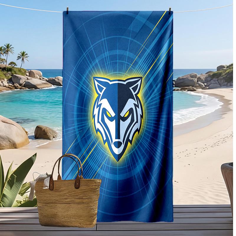 Warrington Wolves Print Beach Towel Soft Portable Quick?dry Towel For Pool Summer Vacation Outdoor Sport