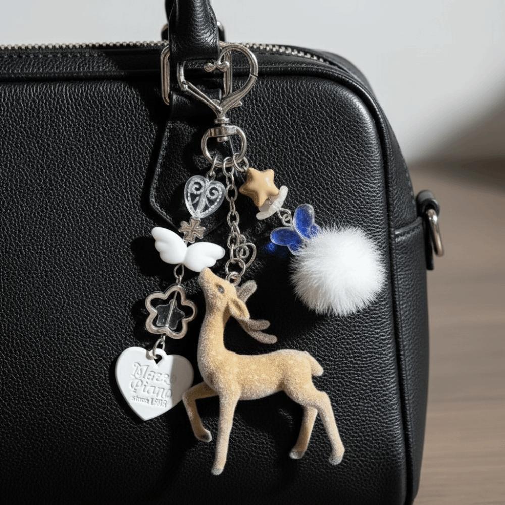 Portable Fawn Keychain 11.5cm Bag Pendant Sweet Phone Charms Christmas Gift