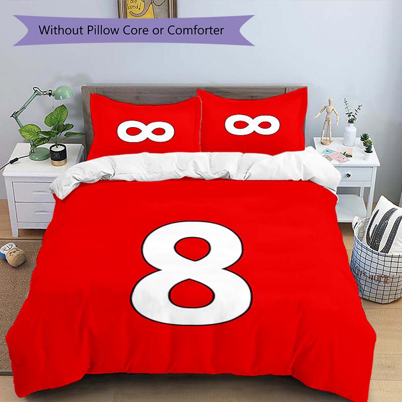 3pcs Football digital jersey theme pattern bedding set duvet cover set includes duvet cover &pillowcases, perfect all season bedroom decoration & gift