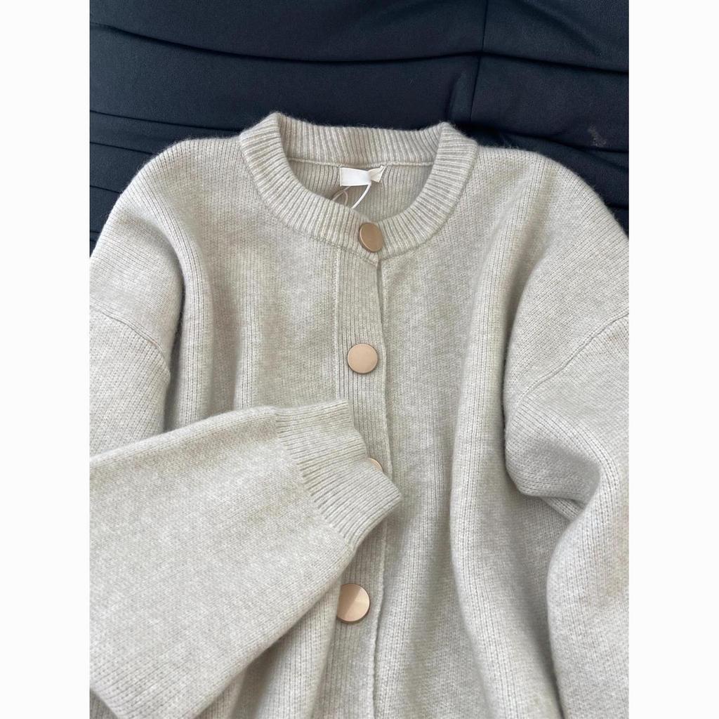 Повседневный вязаный кардиган свободного кроя в студенческом стиле