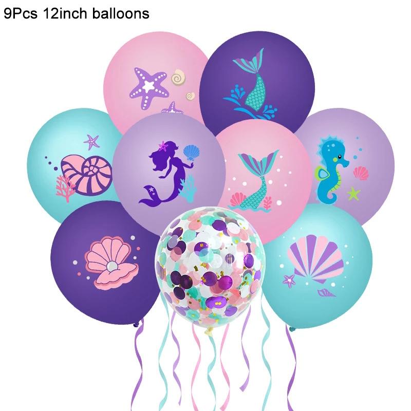 Набор одноразовой посуды «Русалочка» Бумажные тарелки для чашек на тему «Русалочка» Для детей и девочек Украшения для вечеринок на день рождения Под водой