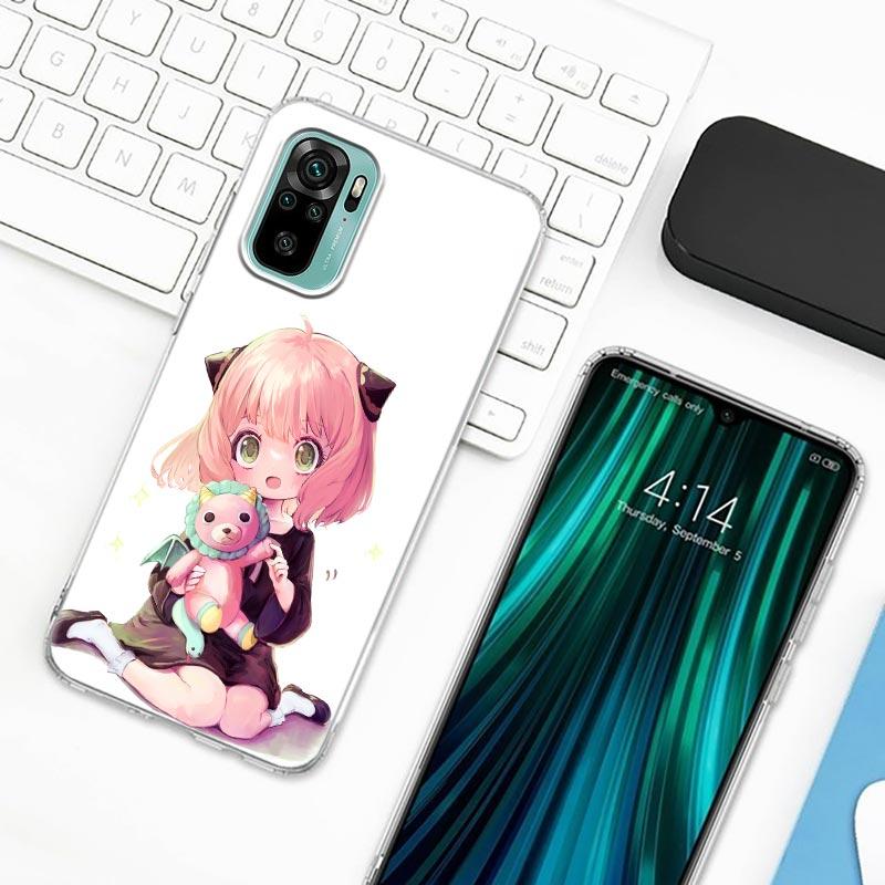 Чехол для телефона Spy X Family Anya Forger Anime для Xiaomi Redmi Note 9s 8 11 7 9 10 Pro 10s 11s 8Pro K40 с прозрачным чехлом, милые чехлы для девочек