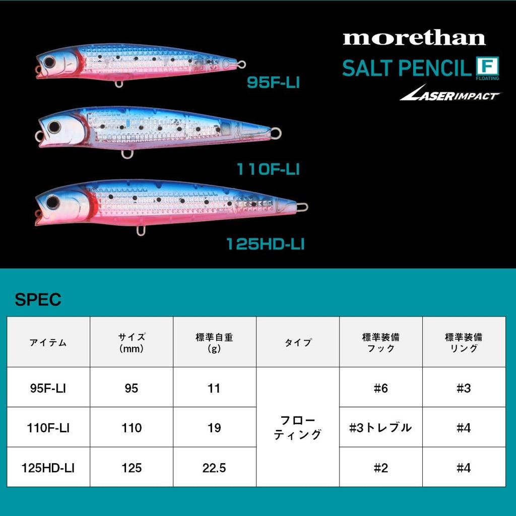 Daiwa MT Salt Pencil LI Chart Back Lure 95F-LI