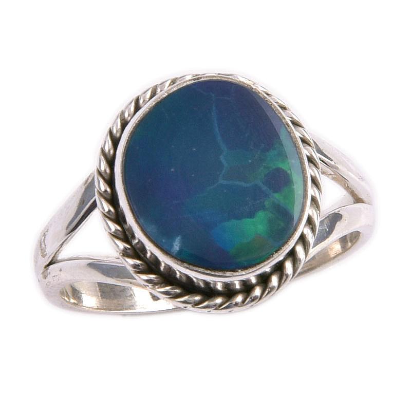 Подарочное кольцо из чистого серебра 925 пробы с натуральным австралийским опалом ручной работы S.5.5 W2I81