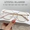 Vintage Fashion Finished Myopia Glasses Metalframe Blue Light Blocking Eyewear For Women Nearsighted Minus Diopters Prescription
