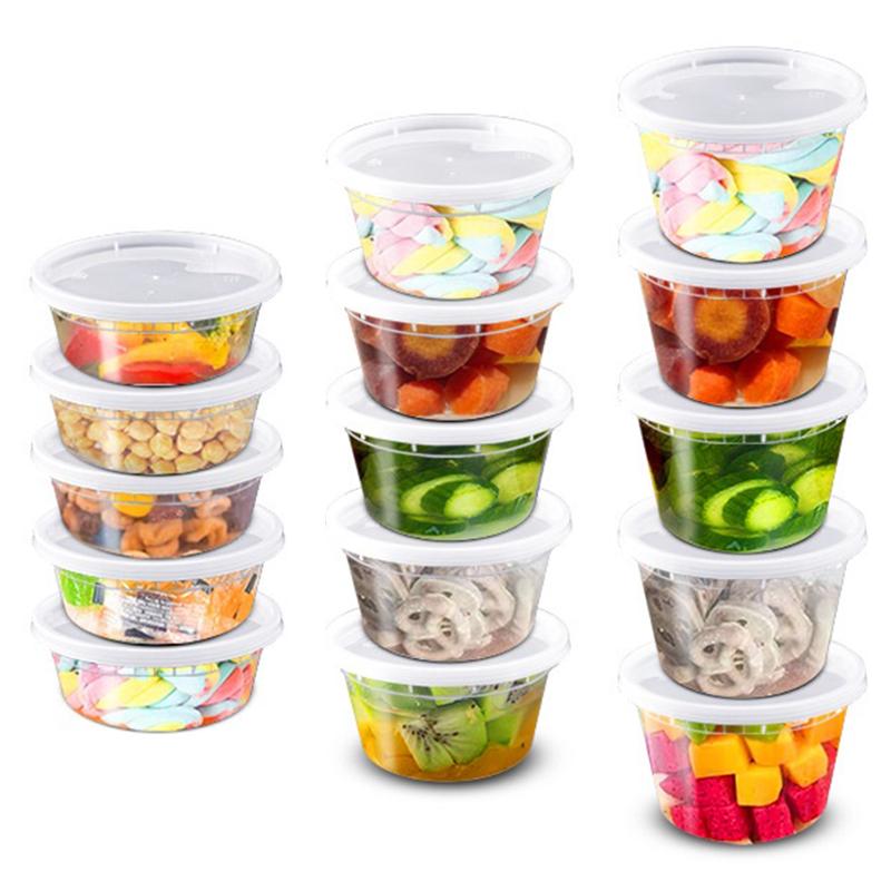 10 шт., контейнер для хранения продуктов с крышкой, прозрачный, пищевой, без BPA, морозильник, подходит для использования в микроволновой печи, для приготовления блюд, деликатесов, еды на вынос, упаковочный контейнер
