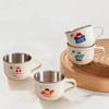 Милая мини-кружка из нержавеющей стали 304 с ручкой, детская тренировочная чашка для питья, не обжигающая, прочная, для чая, молока, кофе