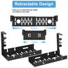 Under Desk Cable Management Tray Retractable Cord Organizer No Drill Wire Organizer Cable Holder Tray with Clamp Metal Basket